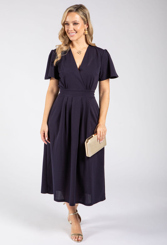 Wrap Style Midi Dress