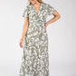Mosaic Leaf Print Midi Dress