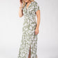 Mosaic Leaf Print Midi Dress