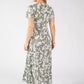 Mosaic Leaf Print Midi Dress