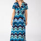 Mosaic Chevron Print Midi Dress