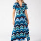 Mosaic Chevron Print Midi Dress