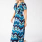 Mosaic Chevron Print Midi Dress