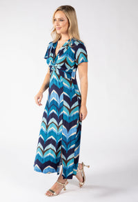 Mosaic Chevron Print Midi Dress