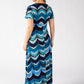 Mosaic Chevron Print Midi Dress