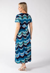 Mosaic Chevron Print Midi Dress