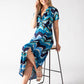 Mosaic Chevron Print Midi Dress