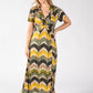 Mosaic Chevron Print Midi Dress