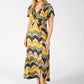 Mosaic Chevron Print Midi Dress