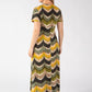 Mosaic Chevron Print Midi Dress