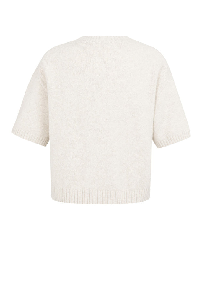 Fluffy Short Sleeve Knit Jumper