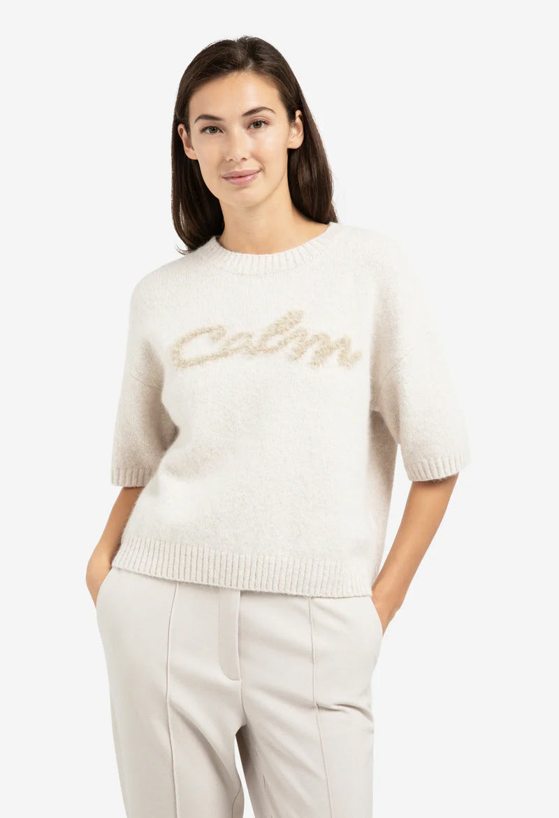 Fluffy Short Sleeve Knit Jumper