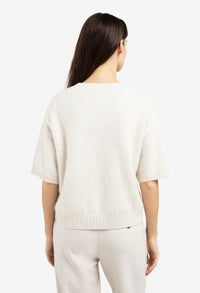 Fluffy Short Sleeve Knit Jumper