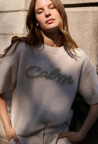 Fluffy Short Sleeve Knit Jumper