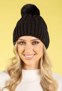Chunky Knit Pom Pom Beanie