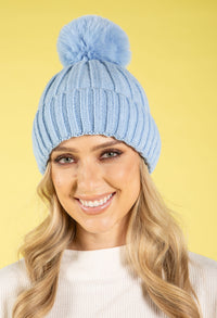 Chunky Knit Pom Pom Beanie