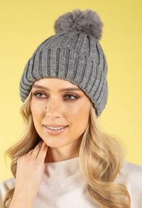 Chunky Knit Pom Pom Beanie