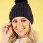 Chunky Knit Pom Pom Beanie