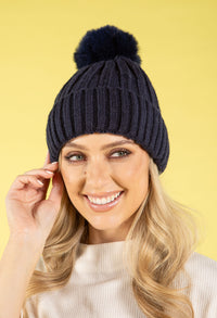 Chunky Knit Pom Pom Beanie