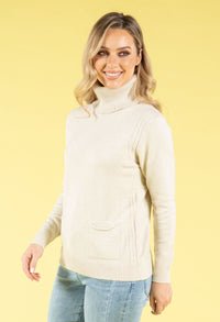 Cable Knit Detail Roll Neck Jumper
