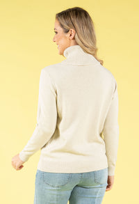 Cable Knit Detail Roll Neck Jumper