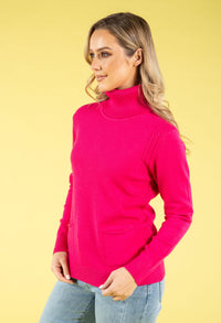 Cable Knit Detail Roll Neck Jumper