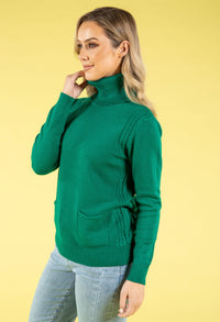 Cable Knit Detail Roll Neck Jumper