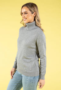 Cable Knit Detail Roll Neck Jumper