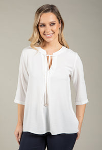 3/4 Sleeve V-Neck Blouse