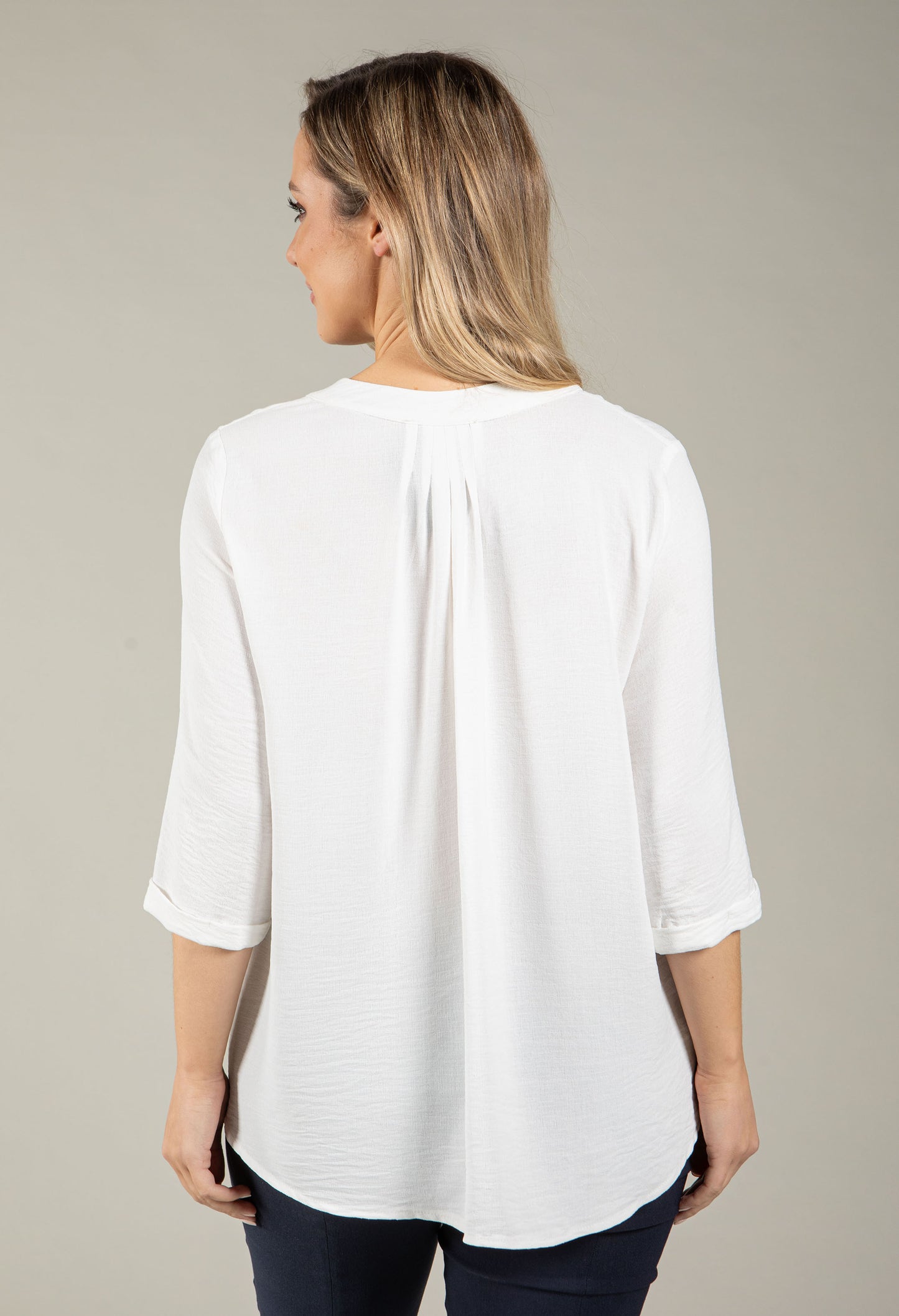 3/4 Sleeve V-Neck Blouse