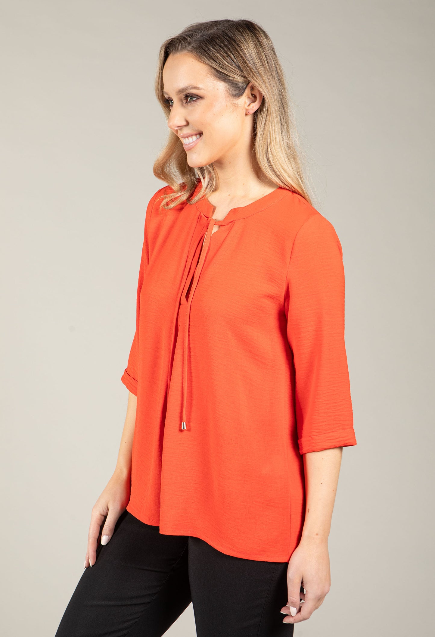 3/4 Sleeve V-Neck Blouse