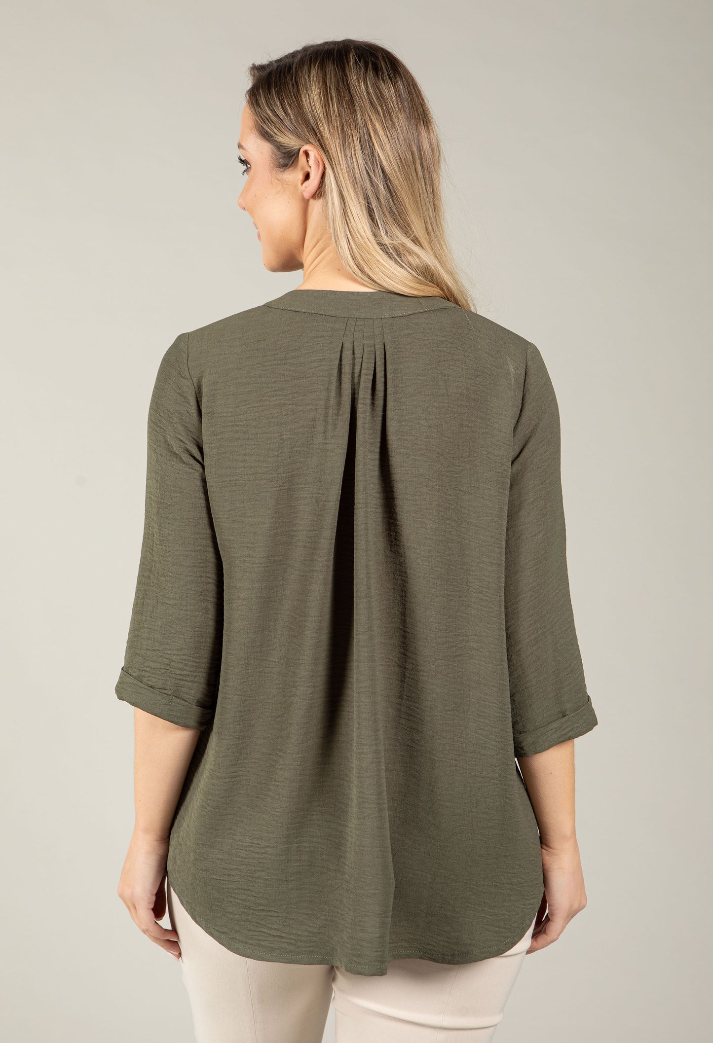 3/4 Sleeve V-Neck Blouse