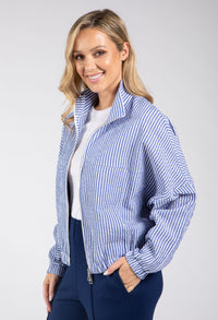 Raye Striped Zip-Up Jacket