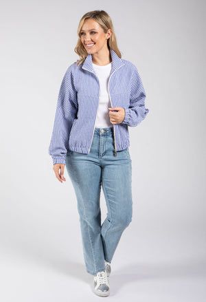 Raye Striped Zip-Up Jacket