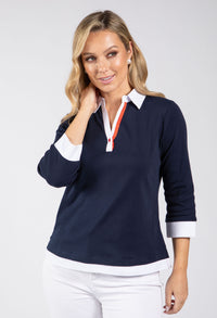 Caroline 2 in 1 Contrast Shirt Top