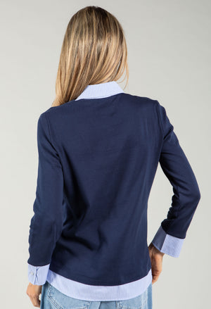 2 in 1 Pinstripe Shirt Top