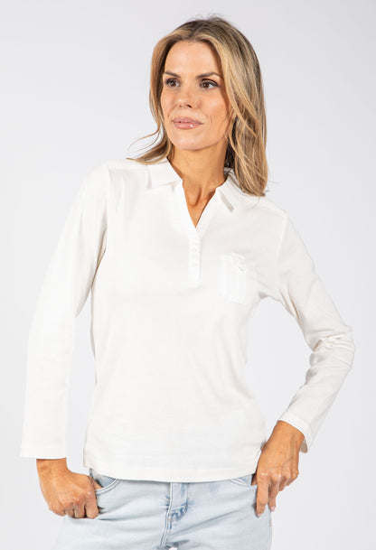3/4 Sleeve Polo Top