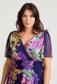 Victoria Angel Sleeve Mesh Midi Curve+ Dress