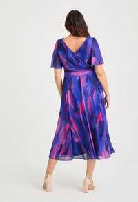 Victoria Angel Sleeve Mesh Midi Curve+ Dress