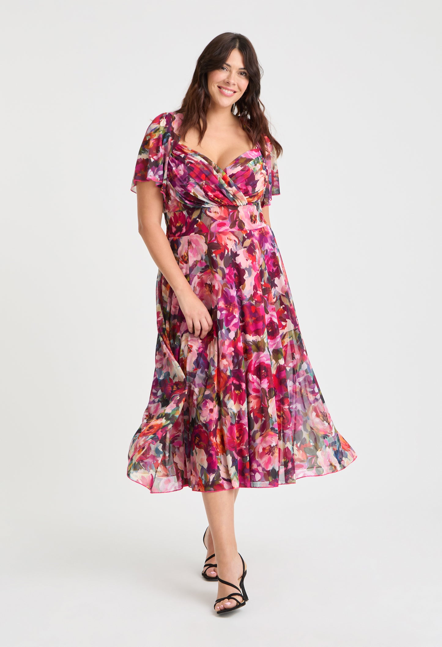 Liz Bolero Wrap Bodice Curve+ Midi Dress