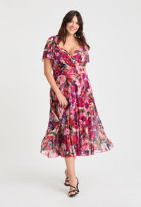 Liz Bolero Wrap Bodice Curve+ Midi Dress