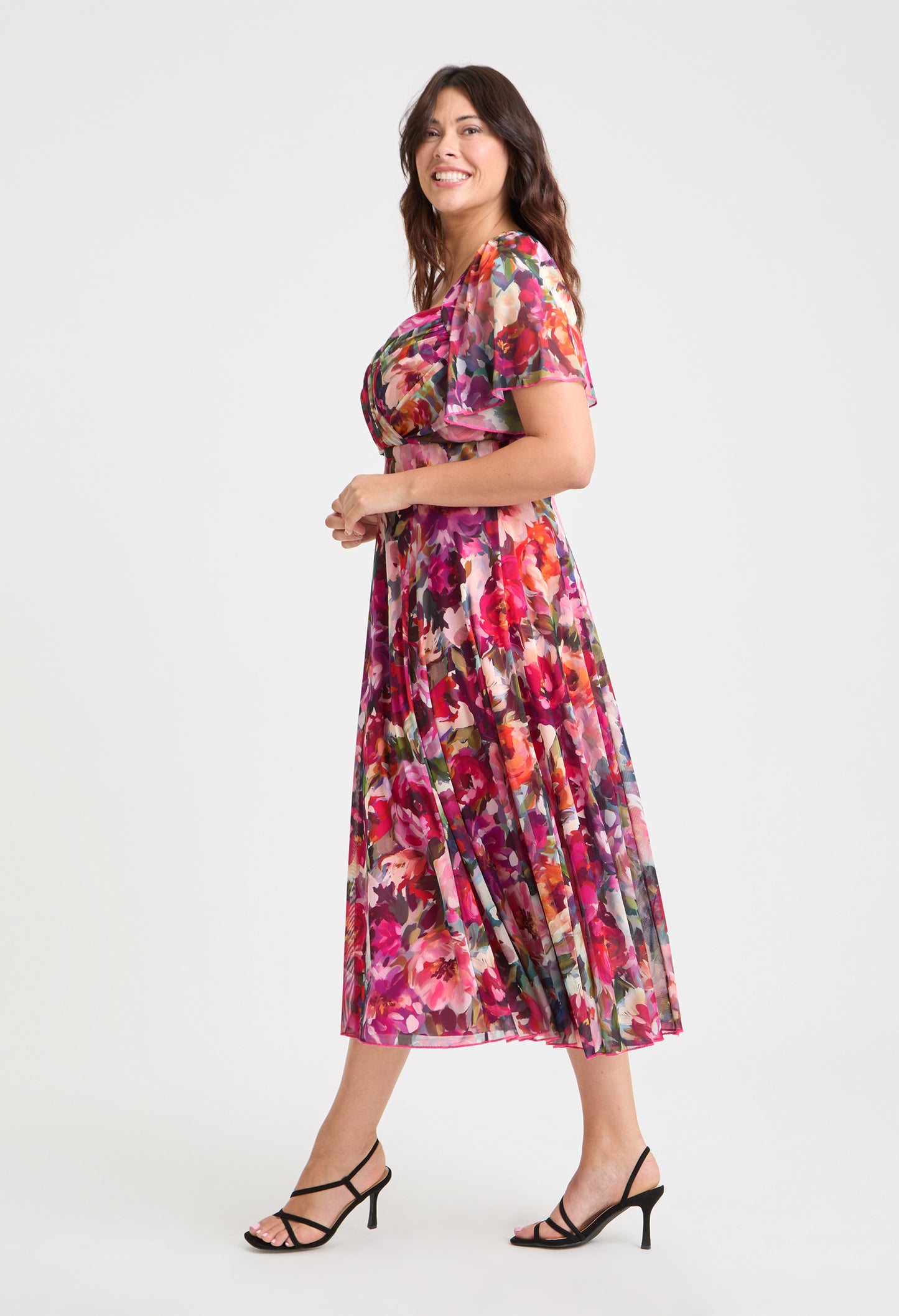 Liz Bolero Wrap Bodice Curve+ Midi Dress
