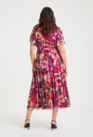 Liz Bolero Wrap Bodice Curve+ Midi Dress