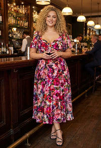 Liz Bolero Wrap Bodice Curve+ Midi Dress