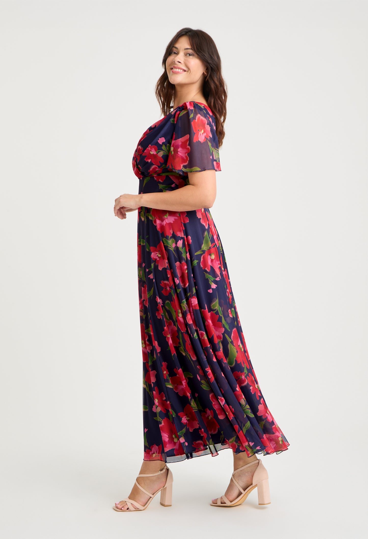Isabelle Curve+ Angel Sleeve Maxi Dress
