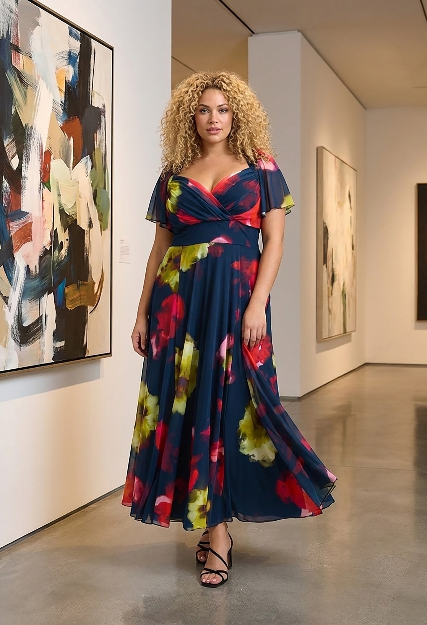 Kemi Bolero Wrap Bodice Maxi Curve+ Dress