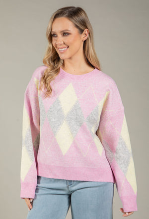 Soft Touch Argyle Knit Jumper