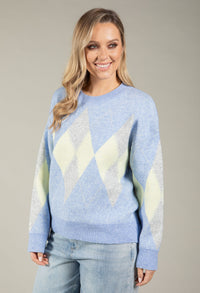 Soft Touch Argyle Knit Jumper