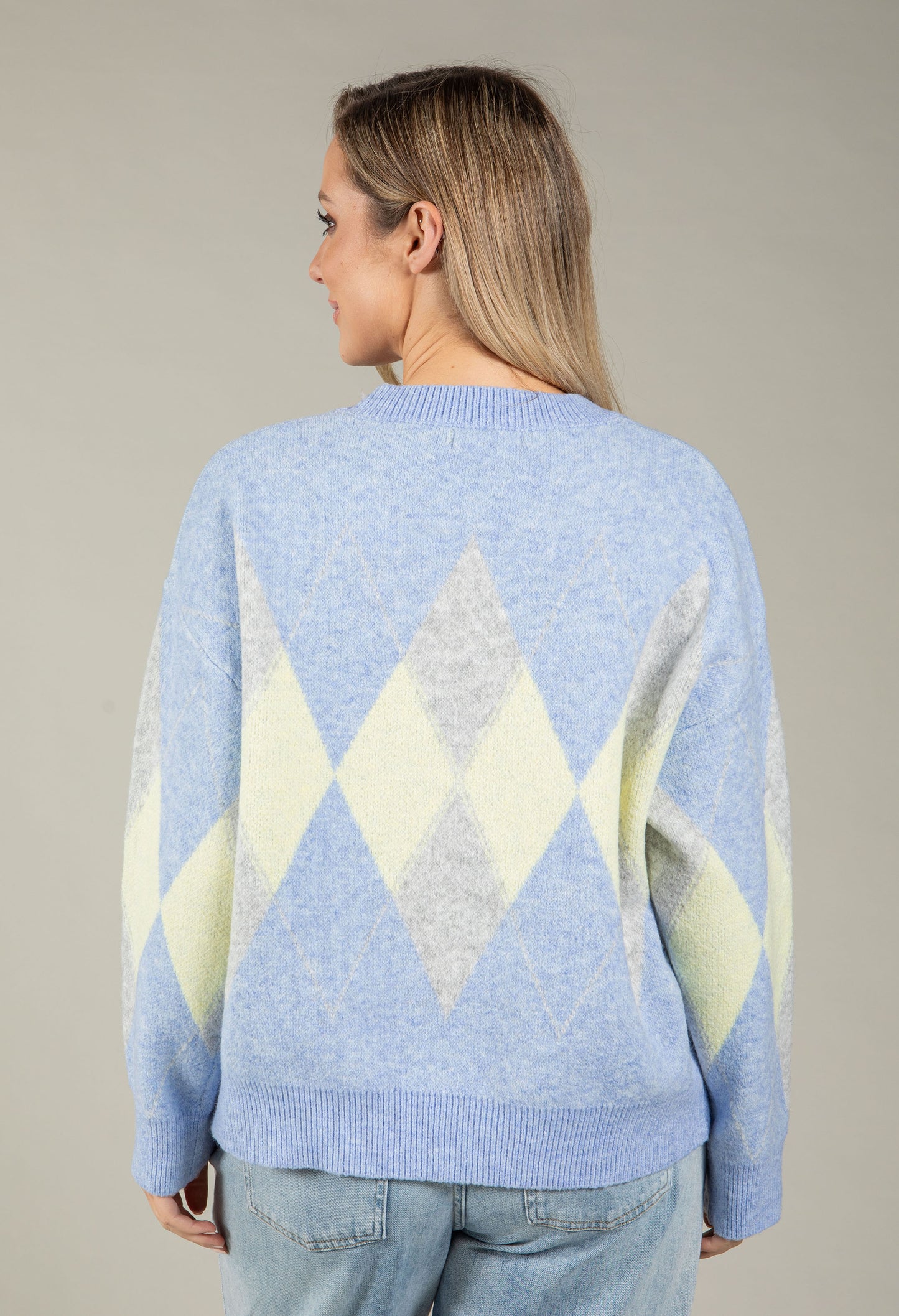 Soft Touch Argyle Knit Jumper