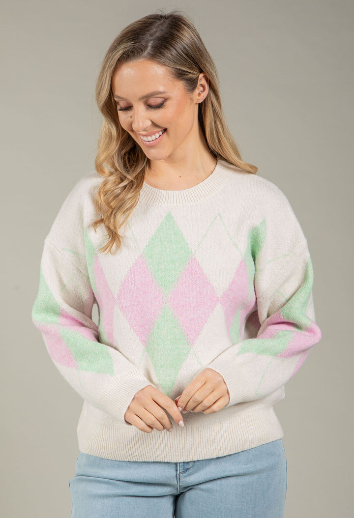 Soft Touch Argyle Knit Jumper